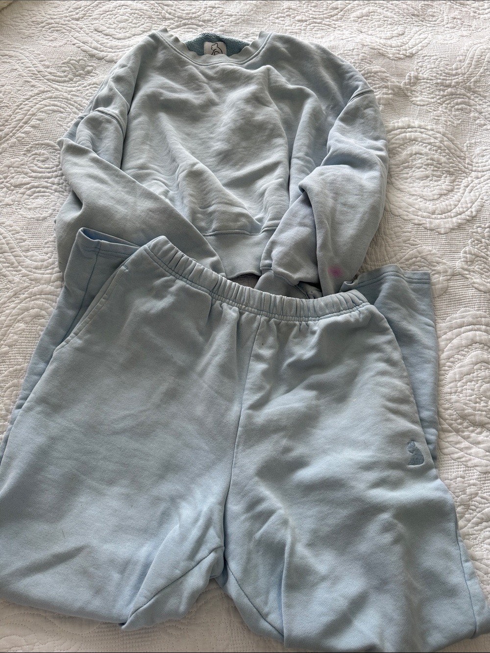 Women's Light Blue Sweatshirt & Jogger Set - Cozy Casual Loungewear